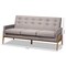 Baxton Studio Perris Mid-Century Light Grey Upholstered Walnut Finished Wood Sofa 160-10252 - alternate 9